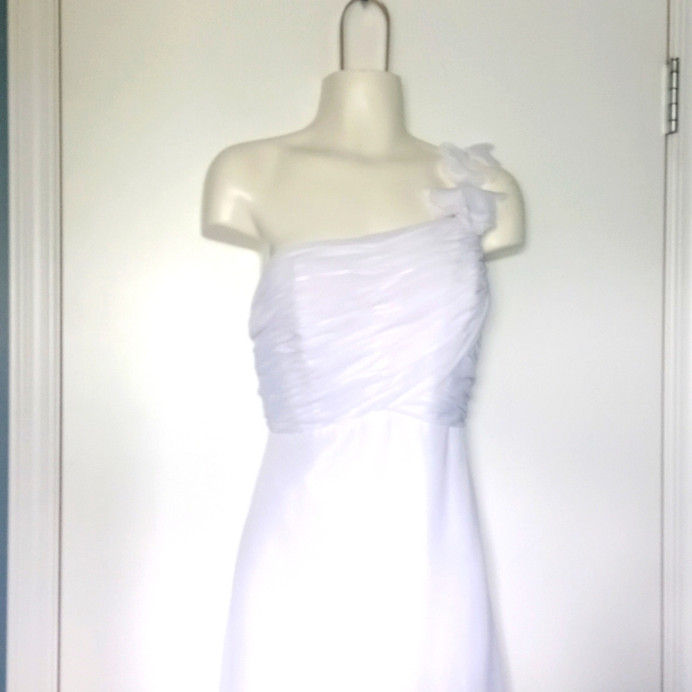 White ivory asymmetrical dress